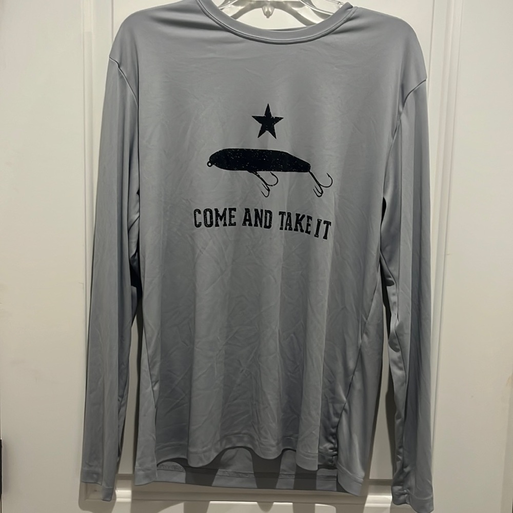 Long sleeve performance fishing shirt-“come and take it”